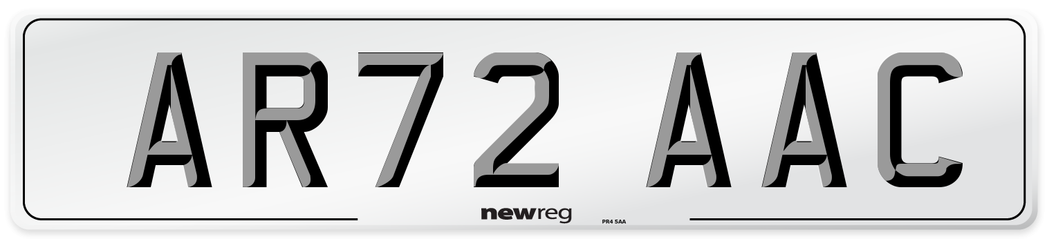 AR72 AAC Number Plate from New Reg